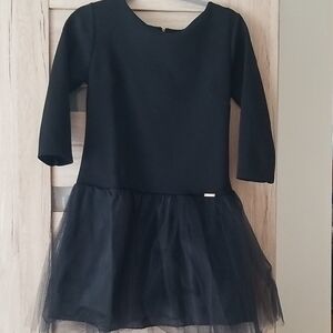 Elegant Black Dress with Tulle Skirt